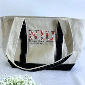 Custom Embroidered University College Tote Bag with Same Design