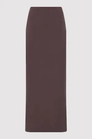 MINIMAL COLUMN SKIRT - CHOCOLATE PLUM