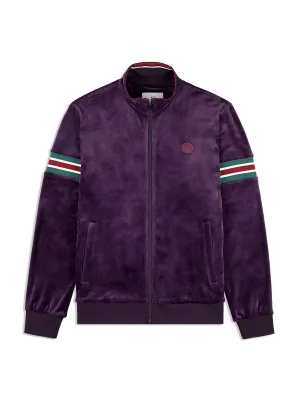 Ostuni Velour Track Jacket- Blackberry Cordial