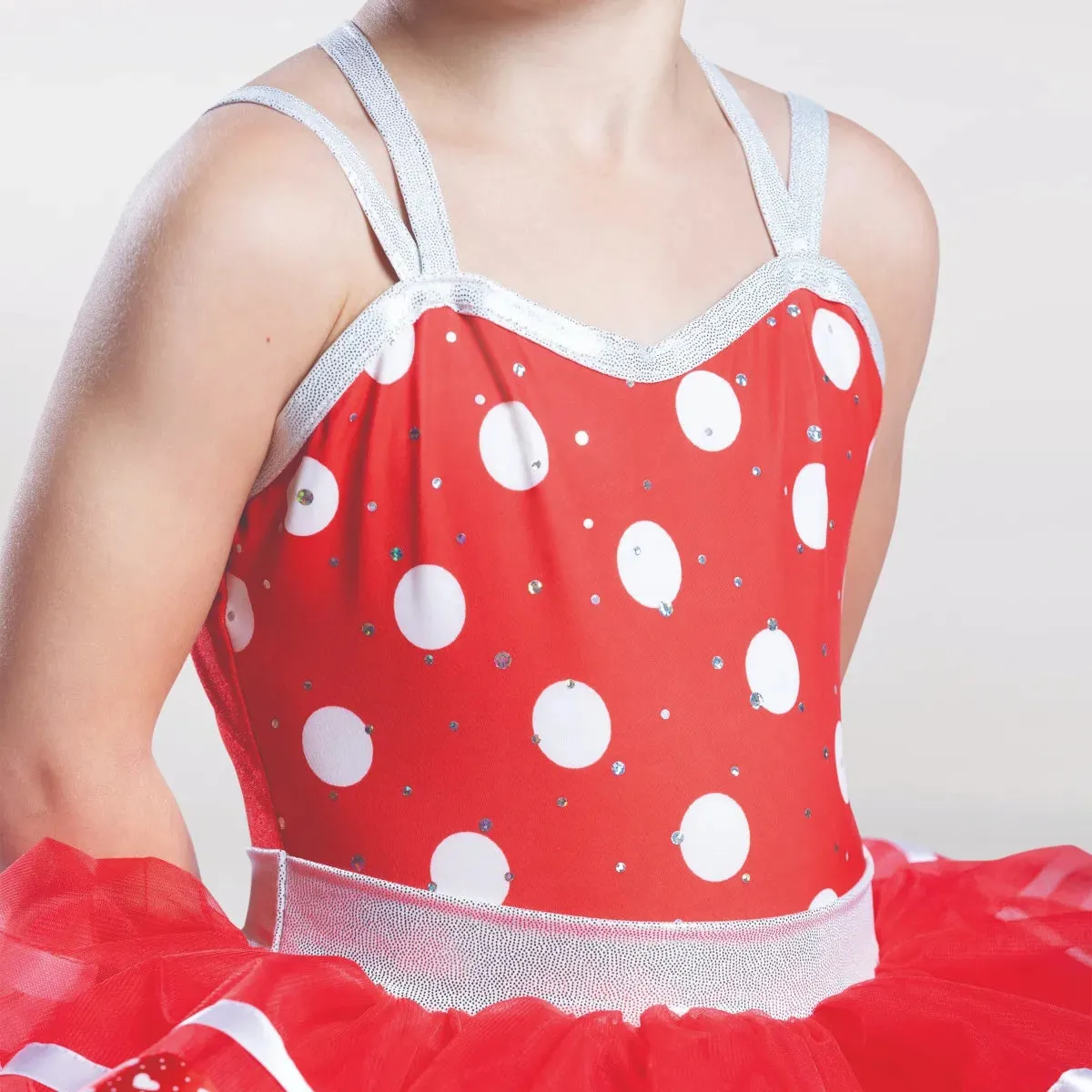 1st Position Spotted Peplum Tutu with Ribbon Trim