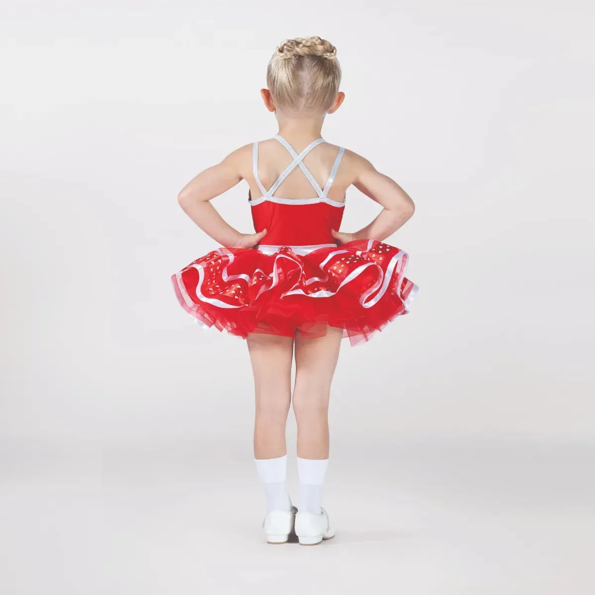 1st Position Spotted Peplum Tutu with Ribbon Trim