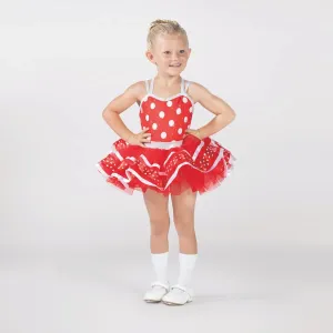 1st Position Spotted Peplum Tutu with Ribbon Trim