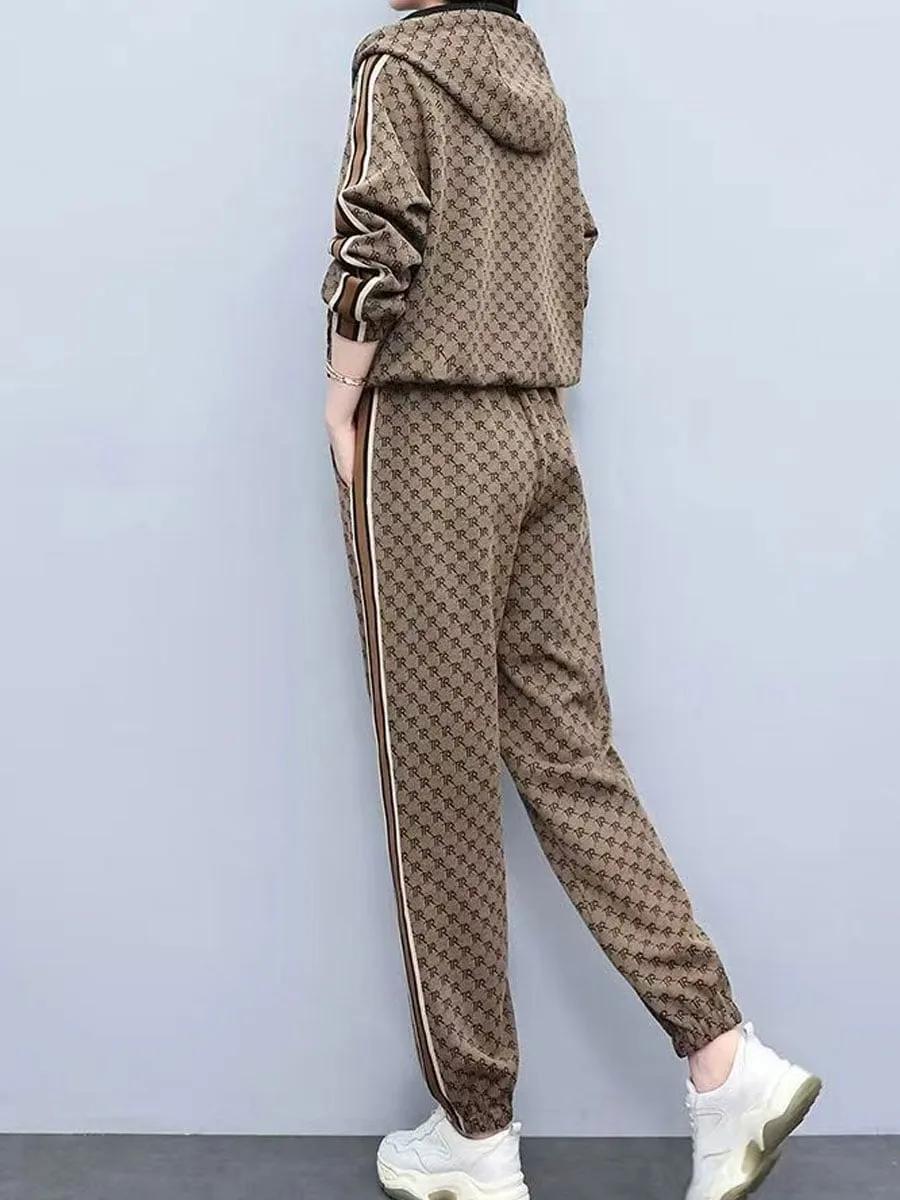 2 Pcs Women's Long Sleeve Letter/Number Pants Set 2XL 432723