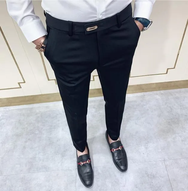 2021 Suit pants spring men's suit pants fashion casual Slim business suit pants men's