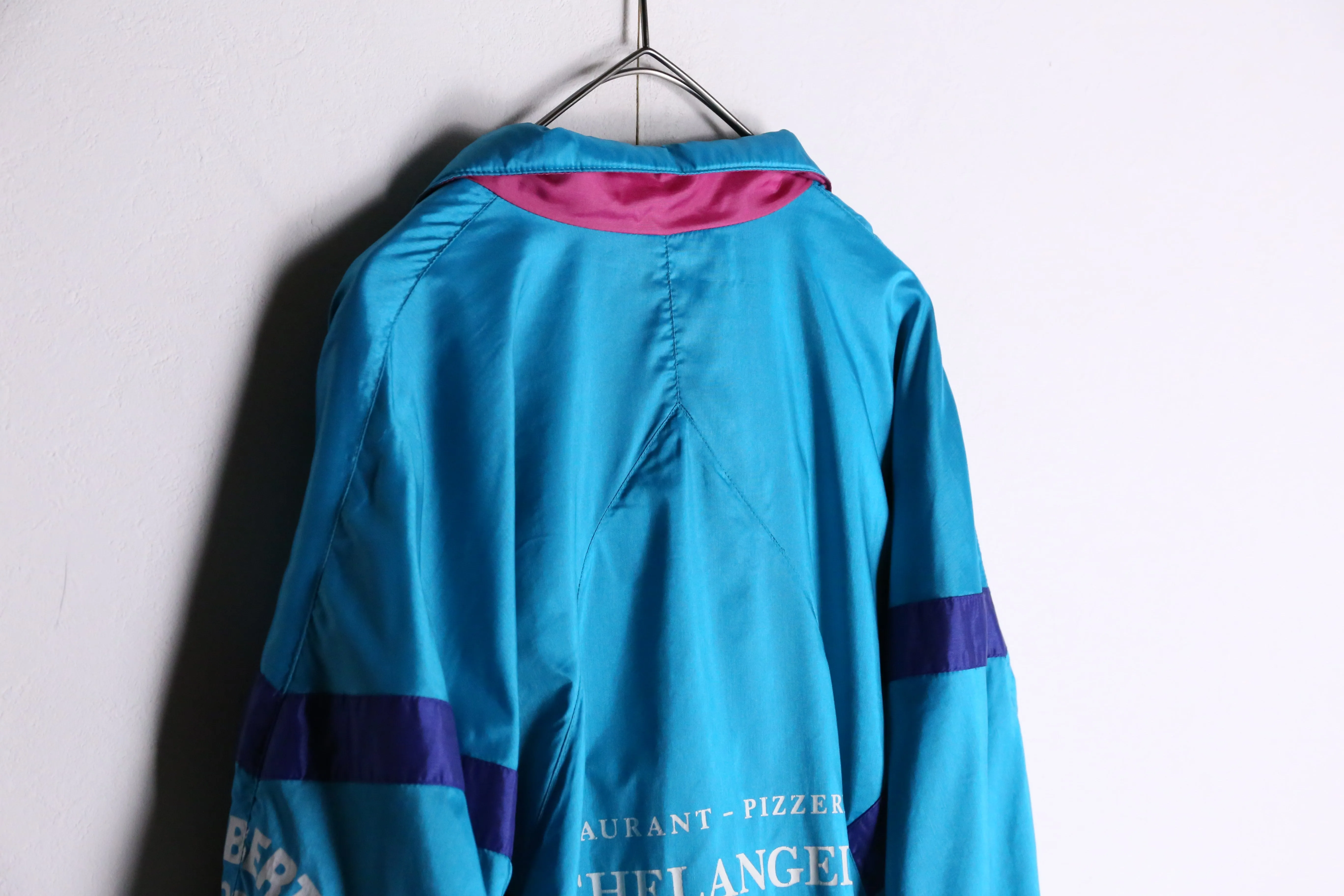 90's "adidas" blue nylon track jacket