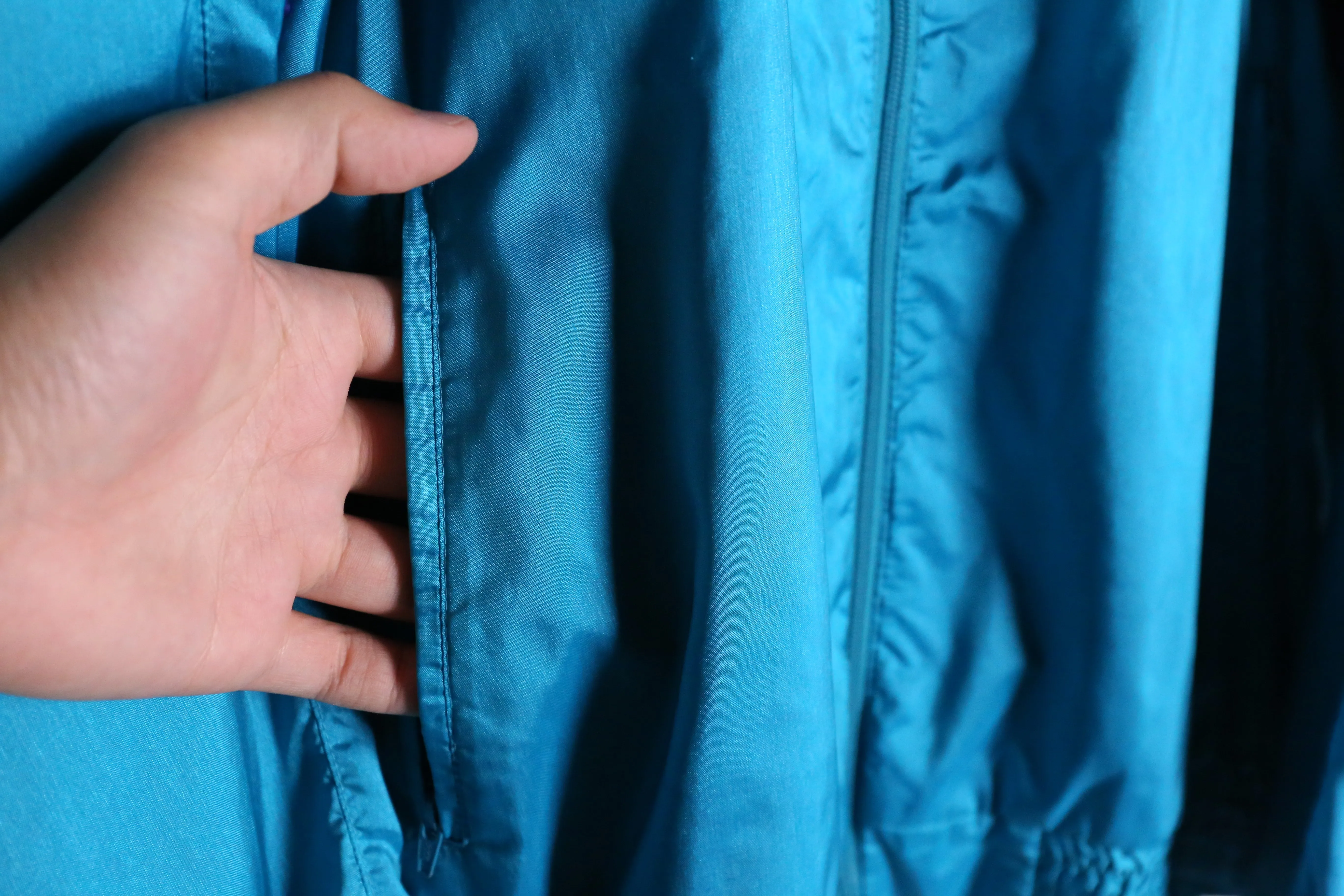 90's "adidas" blue nylon track jacket