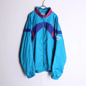 90's "adidas" blue nylon track jacket