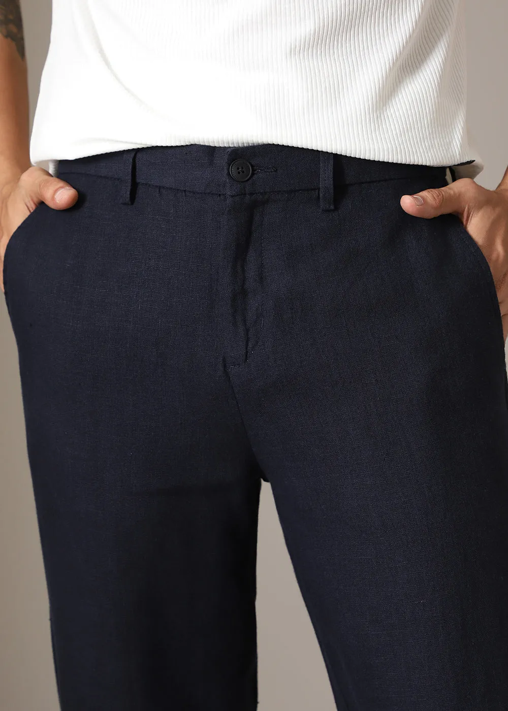 Admiral Blue Linen Pant