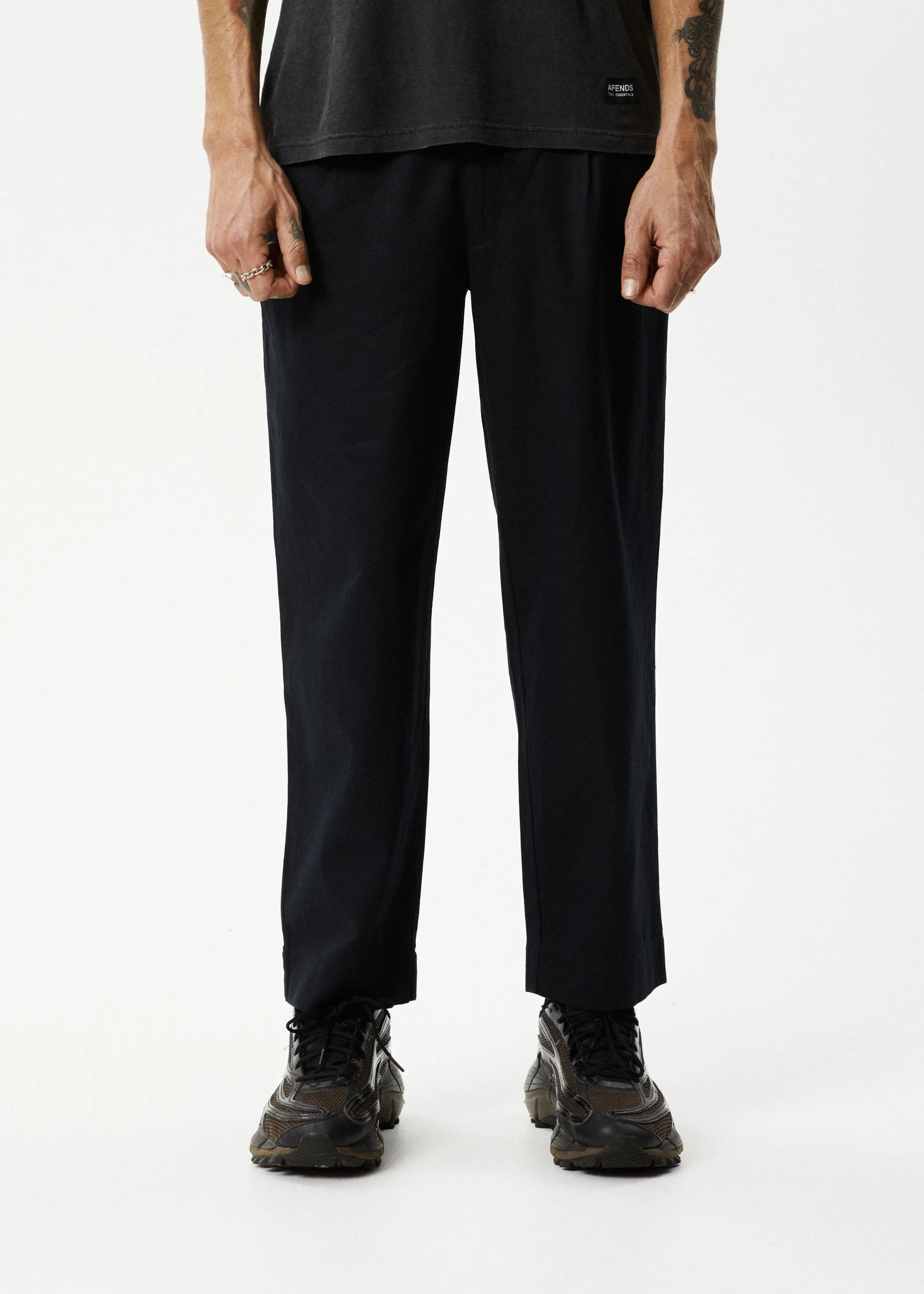 AFENDS Mens Mixed Business - Suit Pants - Black