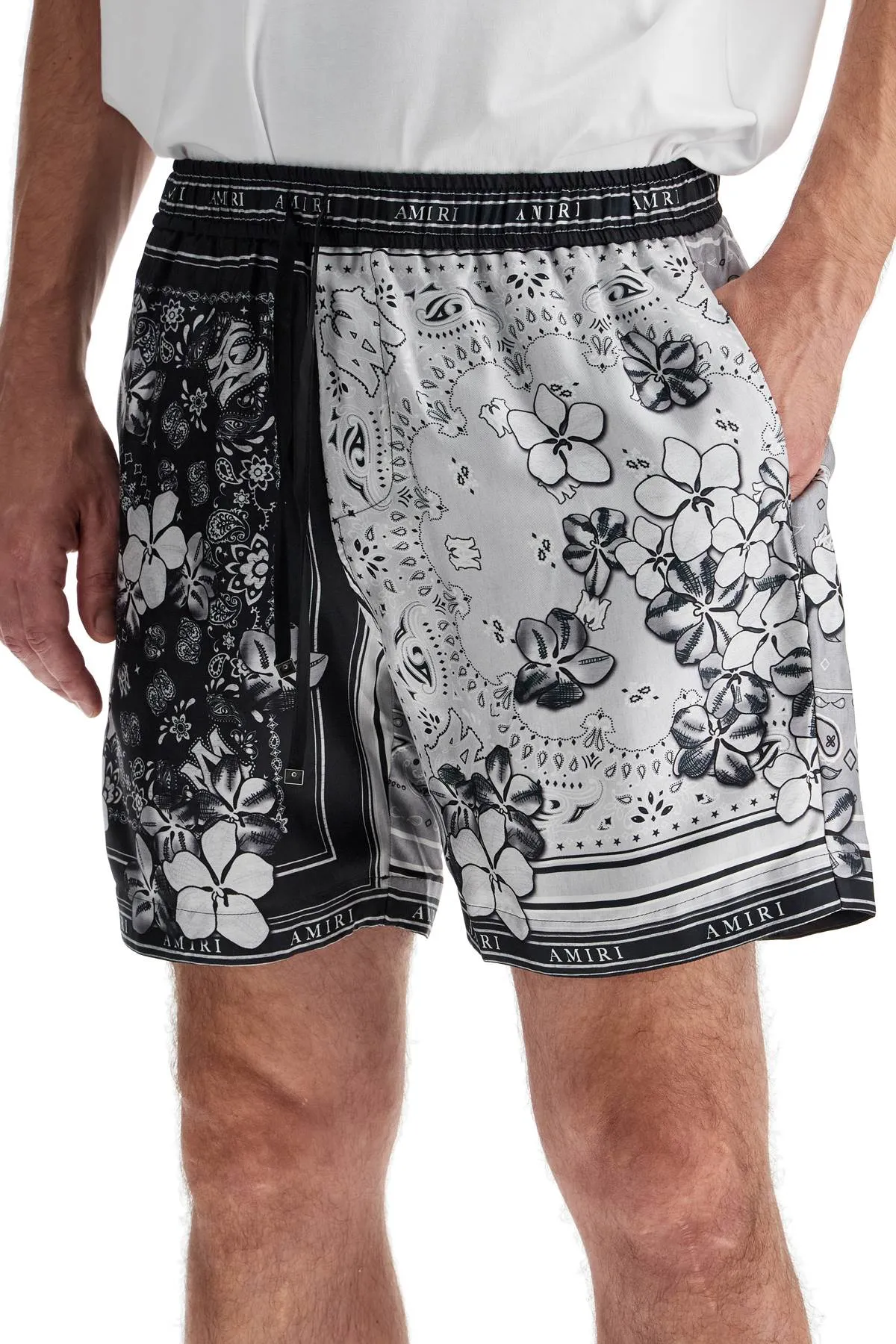 Amiri Silk Bandana Print Bermuda Shorts