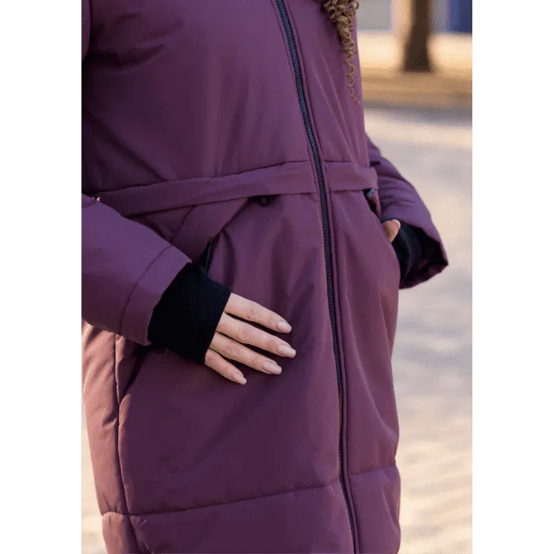 Angel Wings Babywearing Long Coat Burgundy