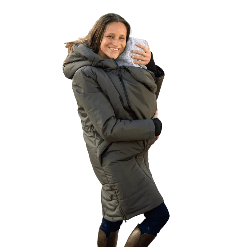 Angel Wings Babywearing Long Coat Khaki Green