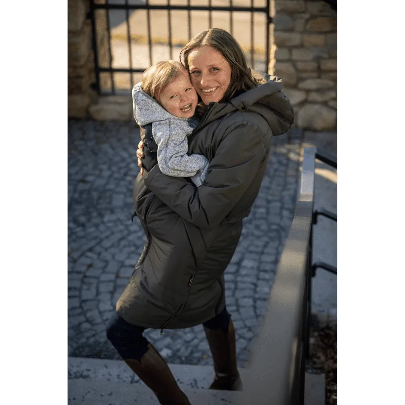 Angel Wings Babywearing Long Coat Khaki Green