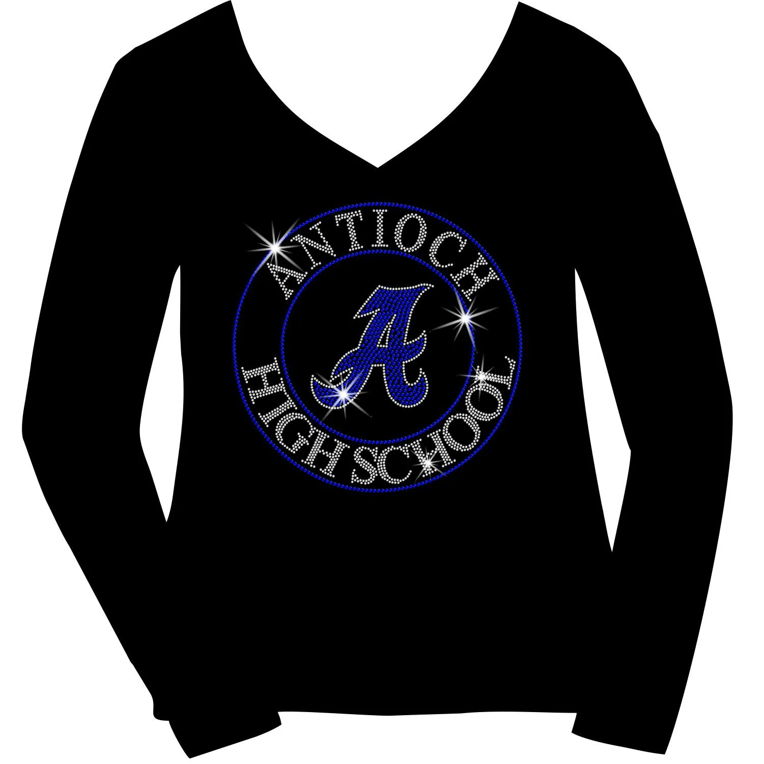 Antioch High School Holographic Spangle Sparkle Bling Shirt, tank or hoodie