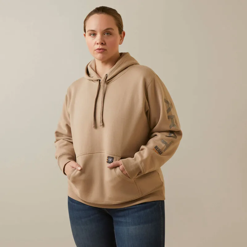 Ariat Women's Rebar Graphic Hoodie in String Alloy (Available in Regular & Plus Sizes)