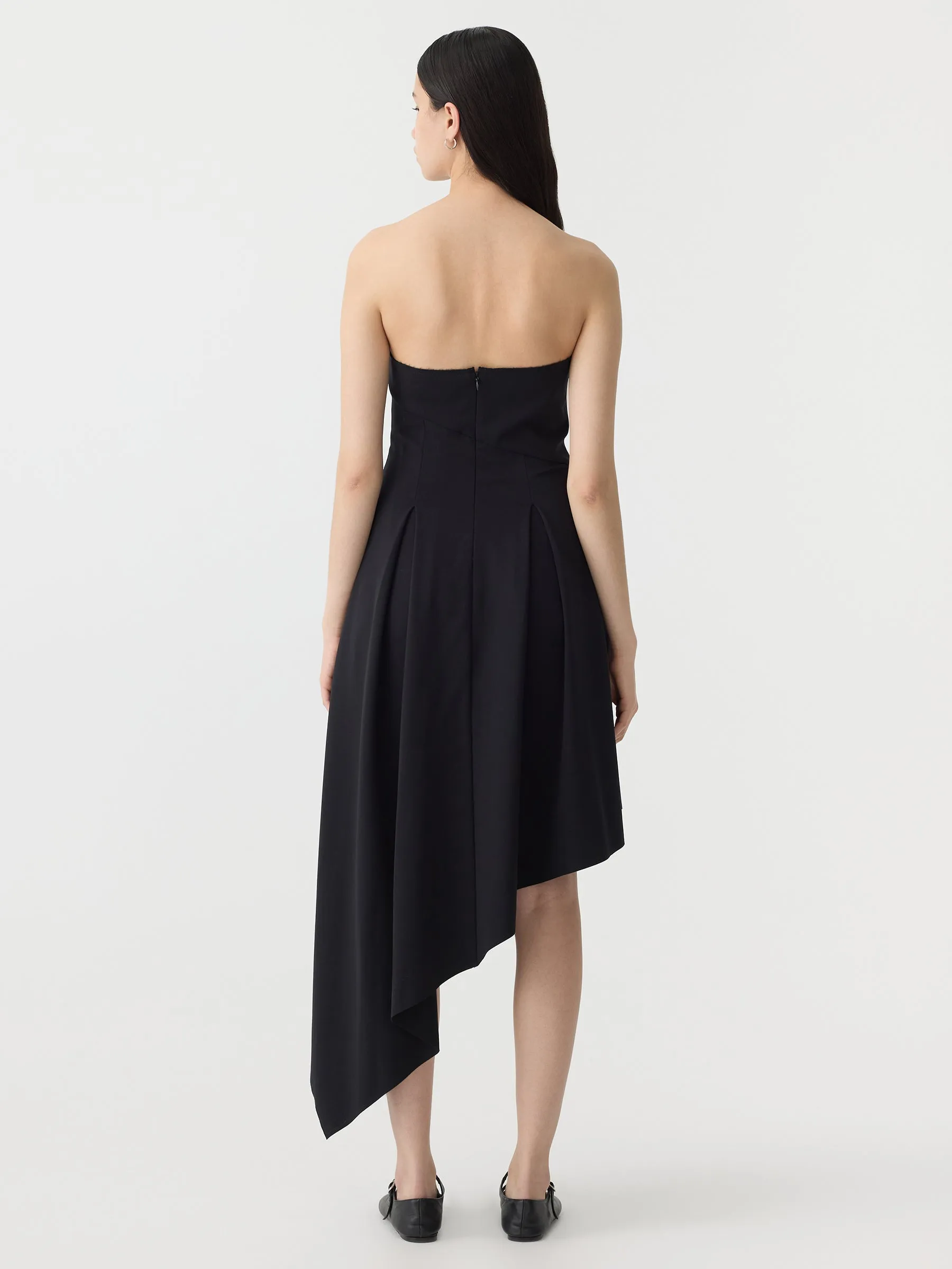 asymmetric strapless dress