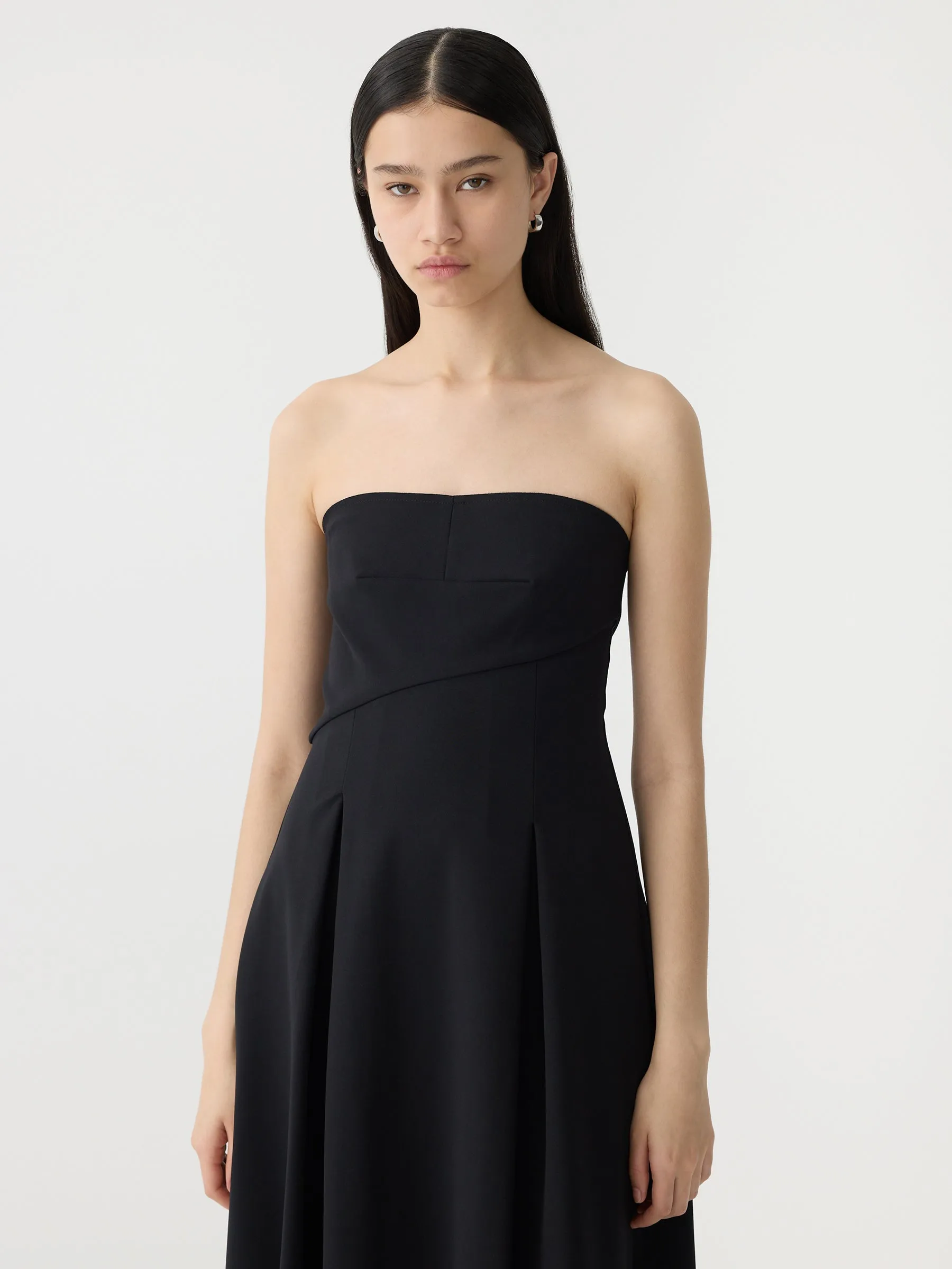 asymmetric strapless dress