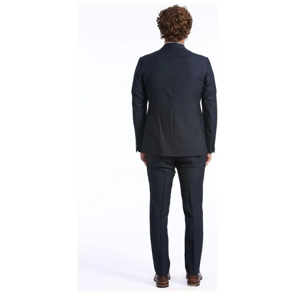 Baldinini Trend Black Wool Suit