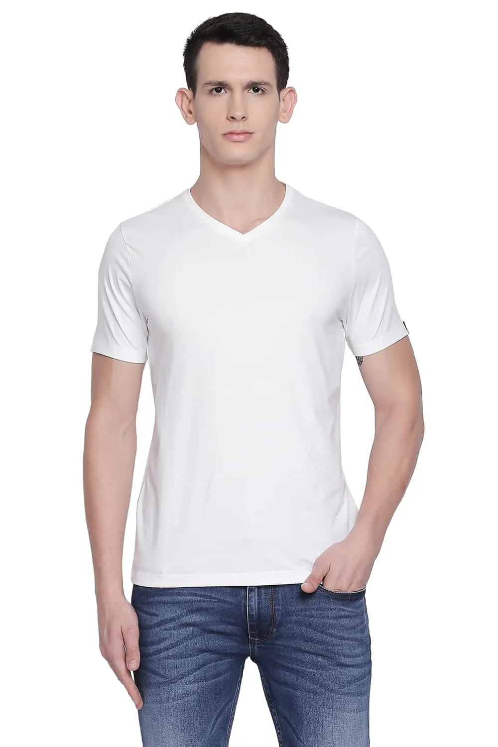 Basics Muscle Fit V Neck T Shirt