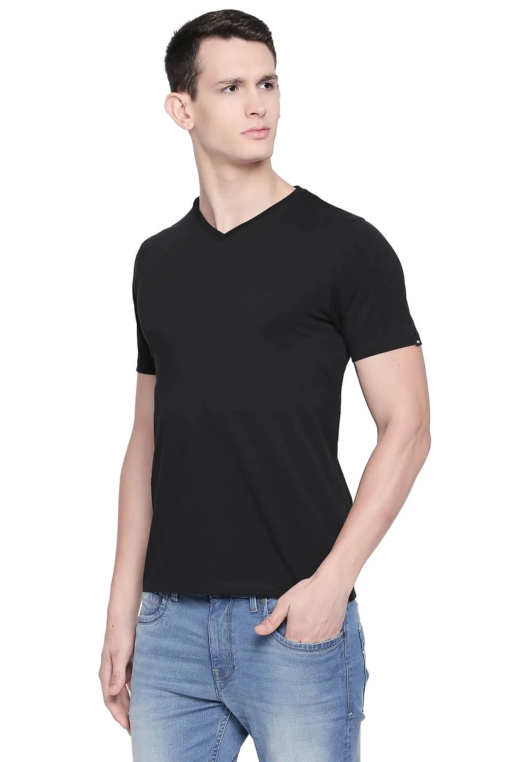 Basics Muscle Fit V Neck T Shirt