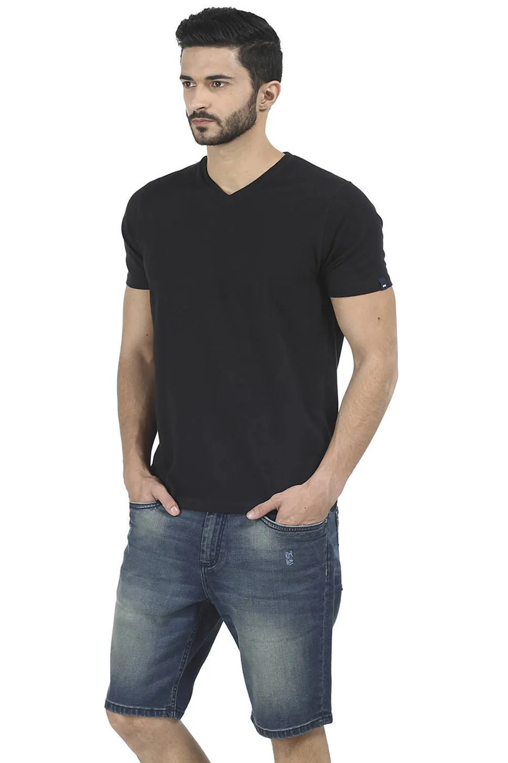 Basics Muscle Fit V Neck T Shirt