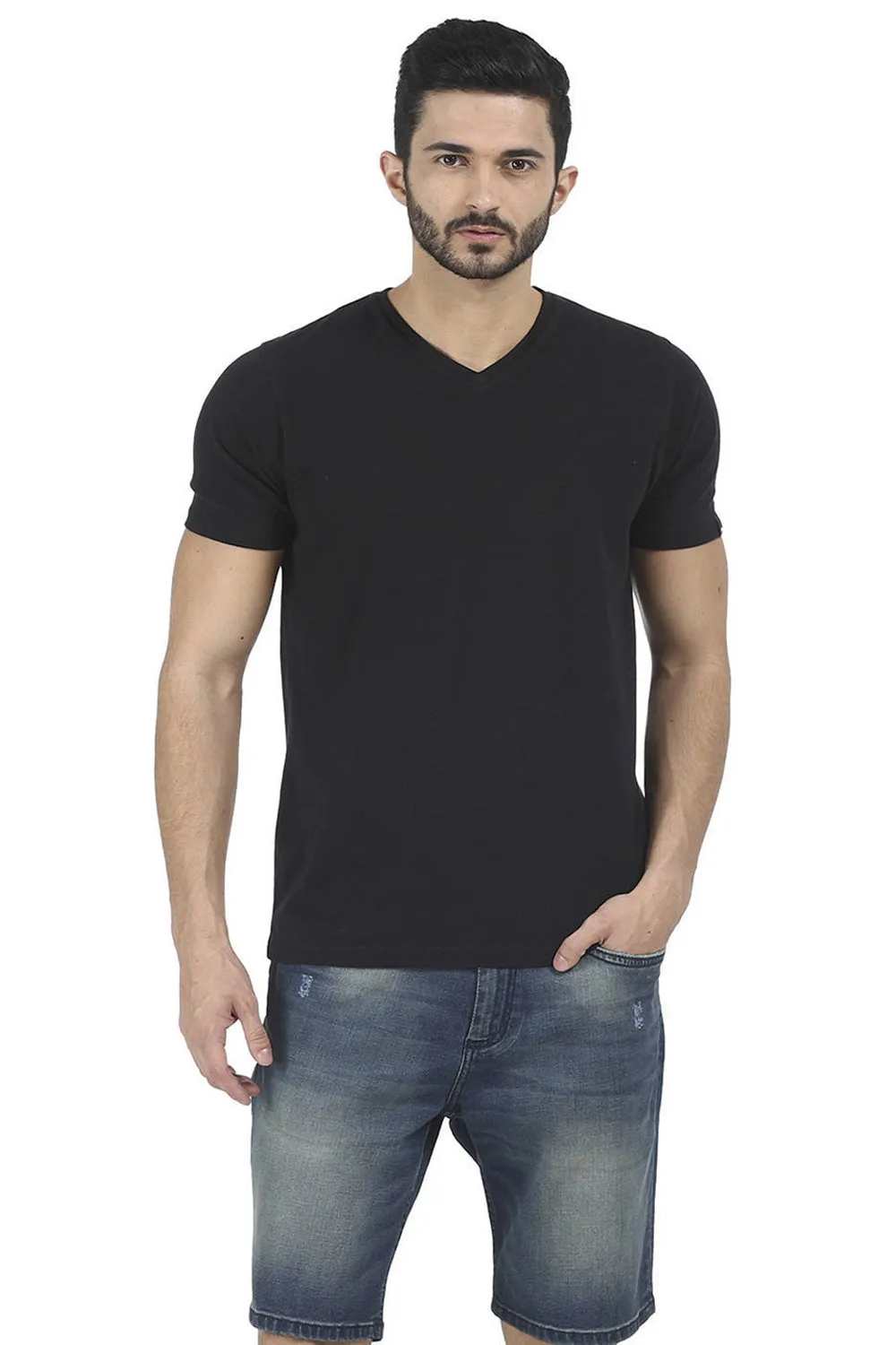 Basics Muscle Fit V Neck T Shirt