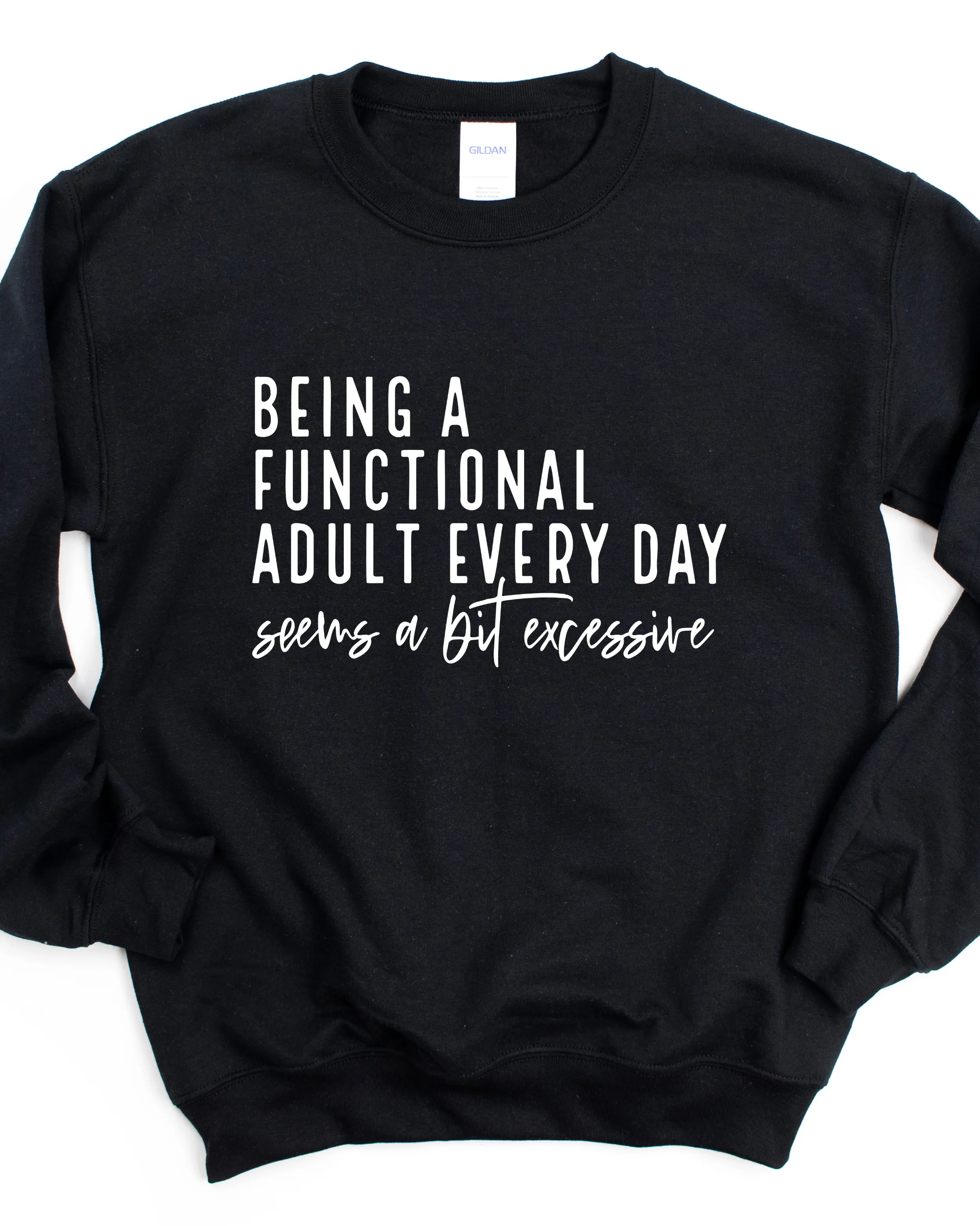 BEING A FUNCTIONAL ADULT SWEATSHIRT