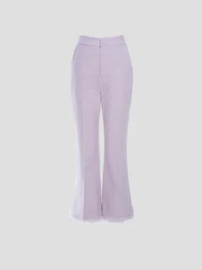 Beverly Cropped-Flared Tweed Pants in Lavender