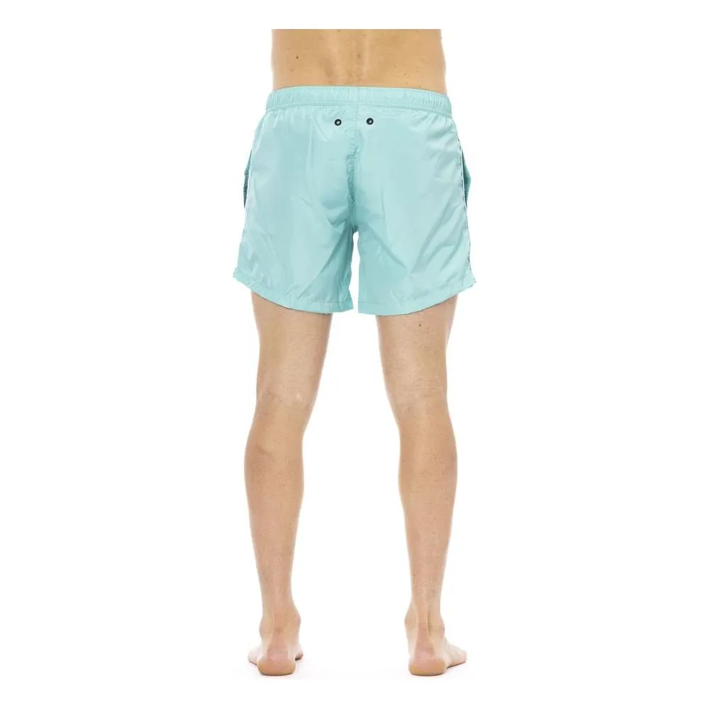 Bikkembergs Light Blue Polyester Men Swim Shorts