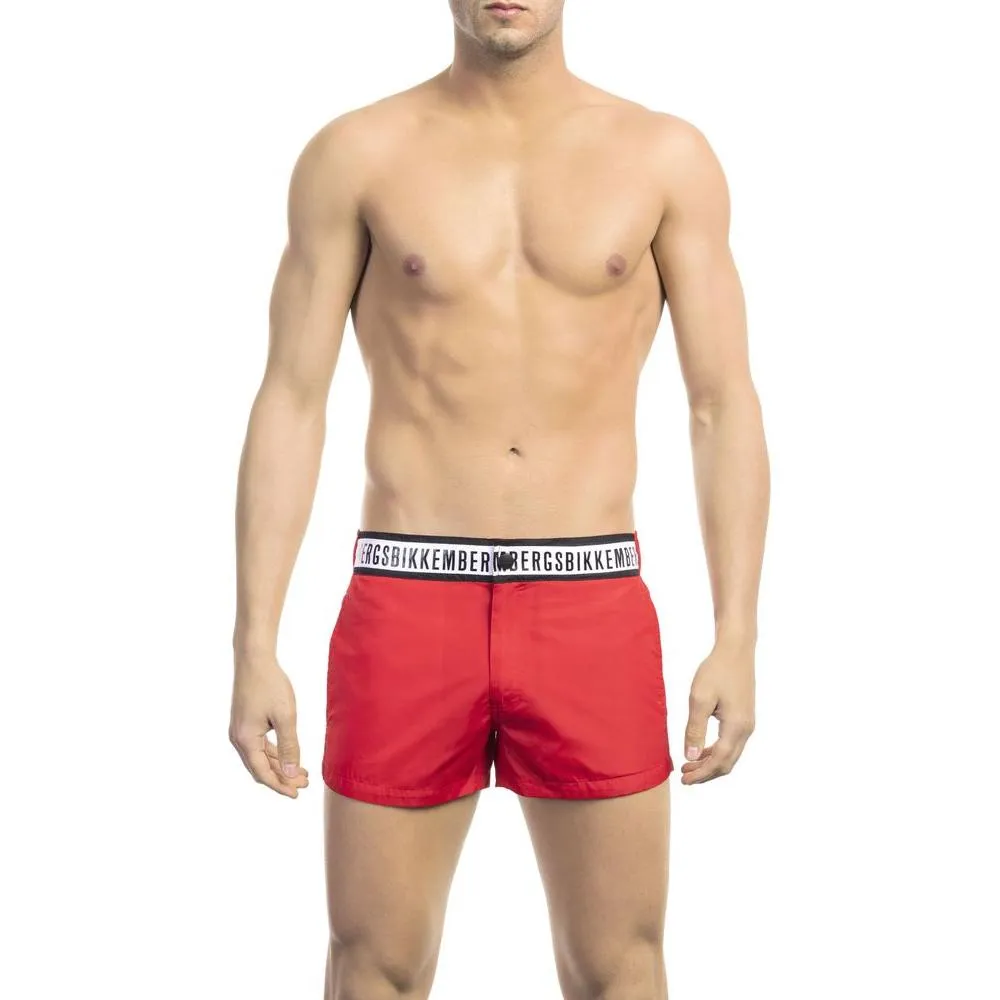 Bikkembergs Red Polyamide Men Swim Short