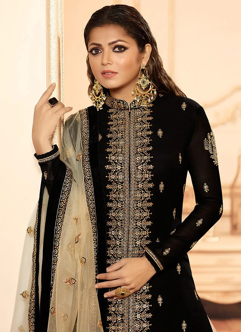 Black And Golden Wedding Lehenga Suit