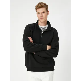 Black Half Zip Sweatshirt