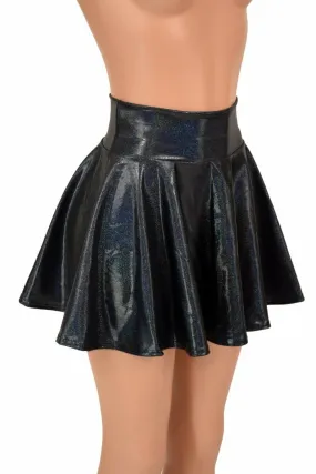 Black Holographic Mini Rave Skirt