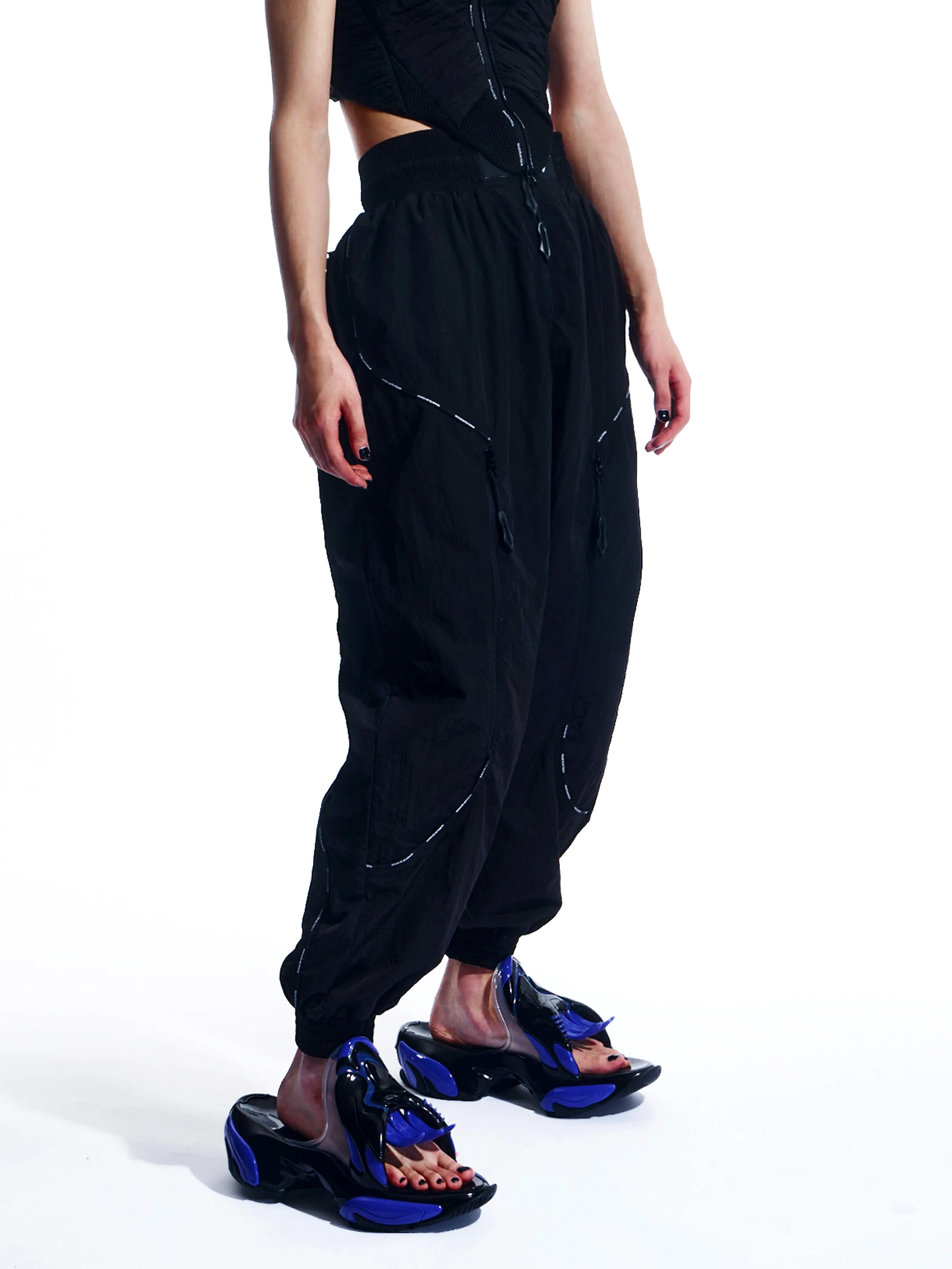 BLACK SPORT TRACK PANTS