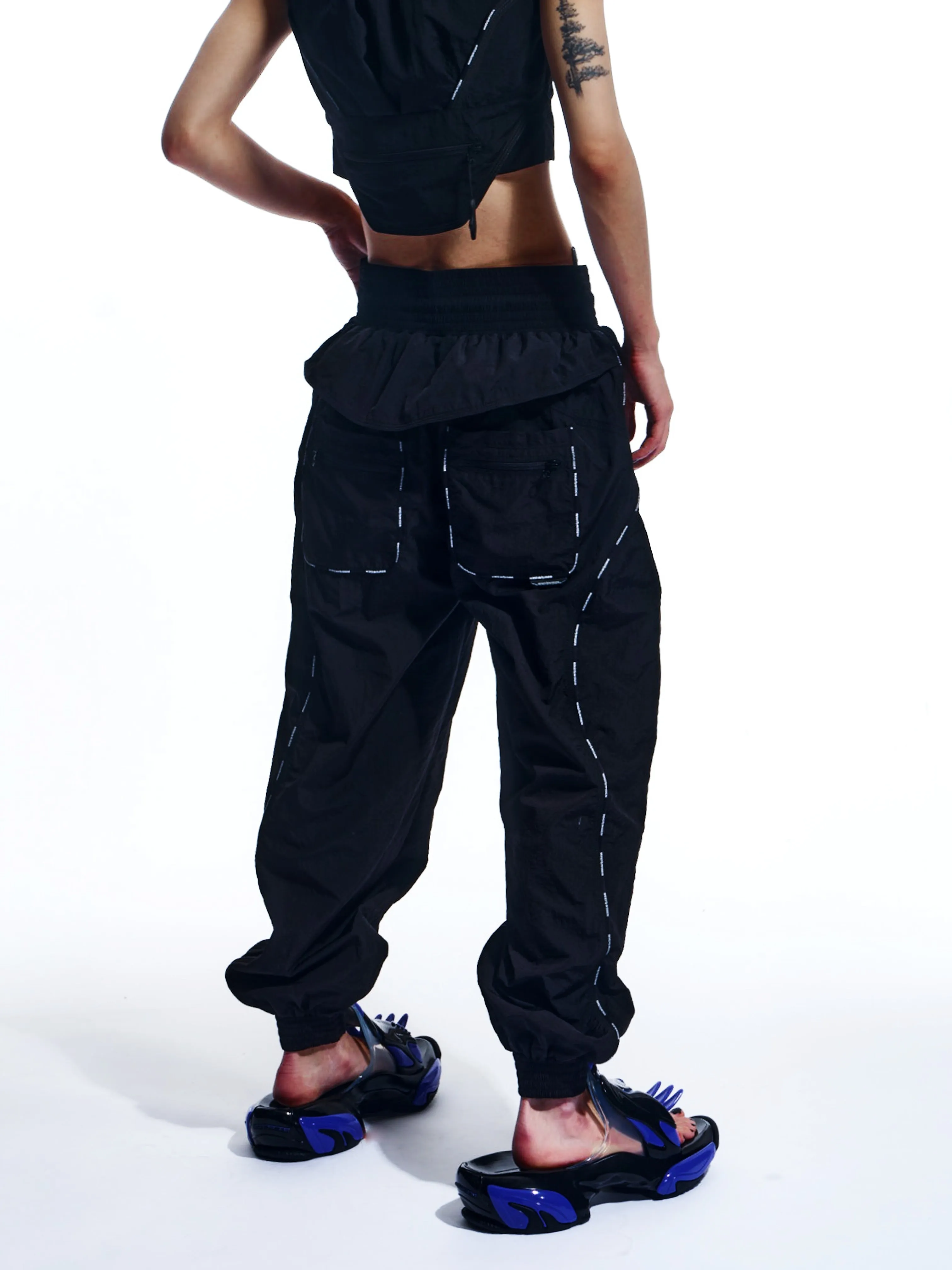 BLACK SPORT TRACK PANTS