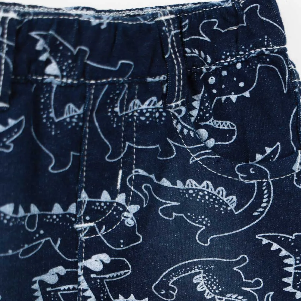 Blue Dinosaur Printed Trouser