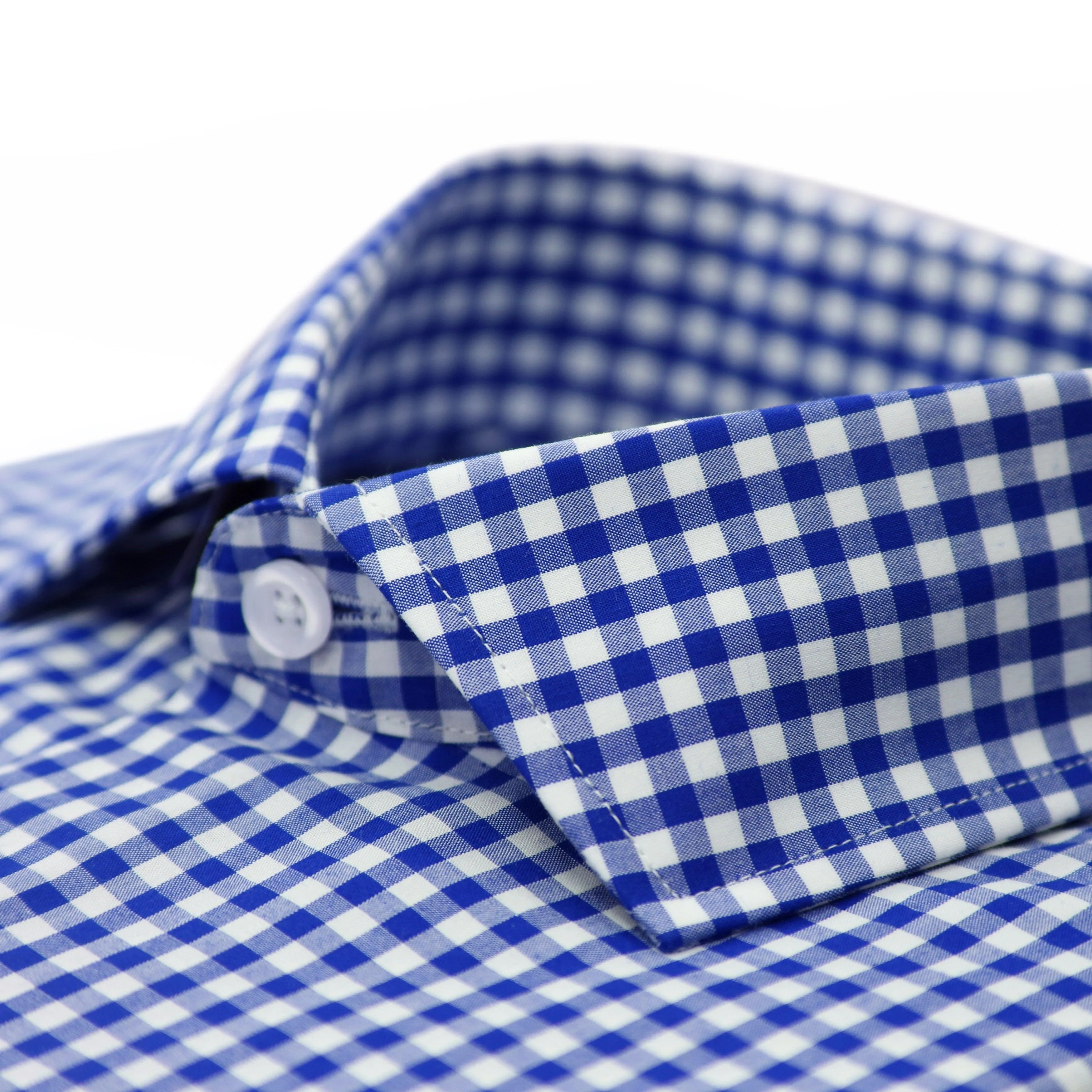 Blue Gingham Check Dress Shirt - Slim Fit