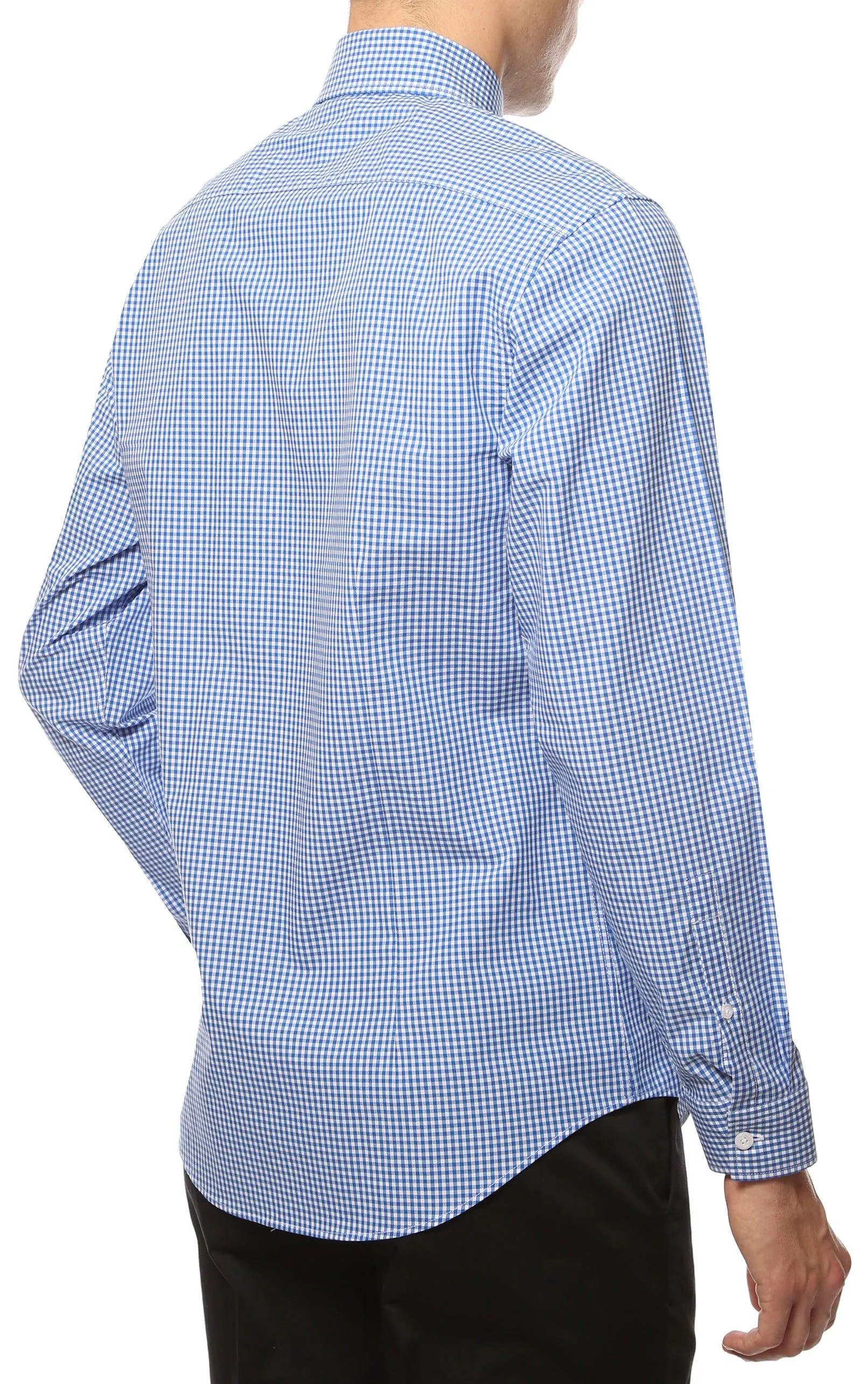 Blue Gingham Check Dress Shirt - Slim Fit