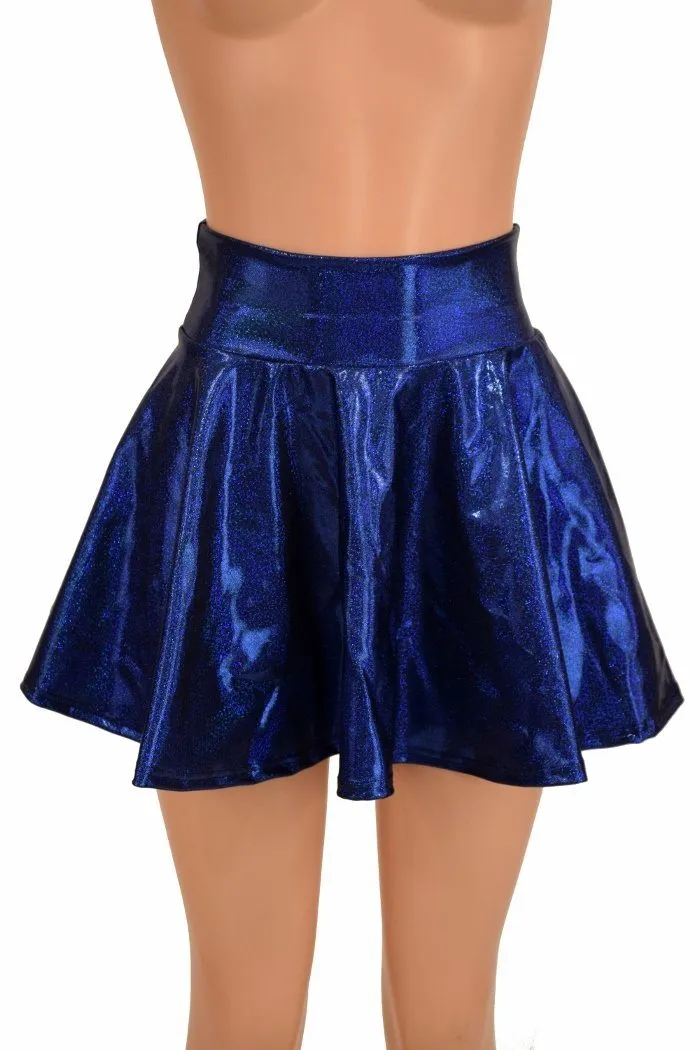 Blue Sparkly Jewel Mini Rave Skirt