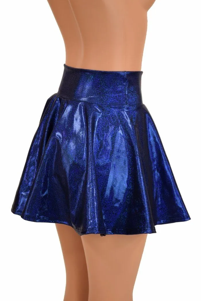 Blue Sparkly Jewel Mini Rave Skirt