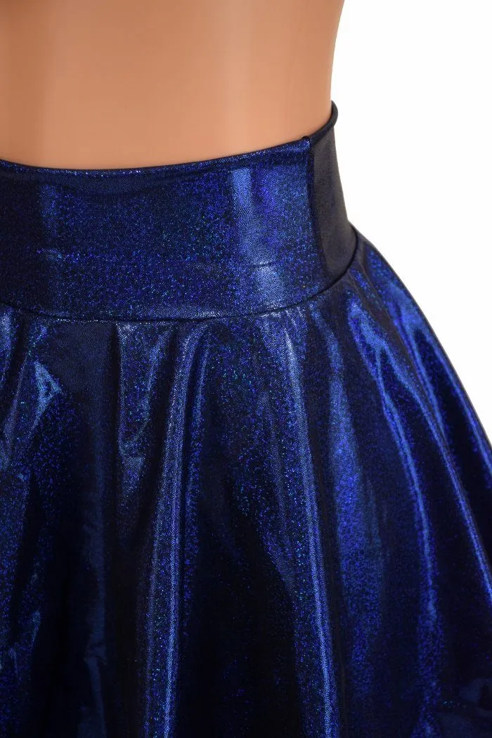 Blue Sparkly Jewel Mini Rave Skirt