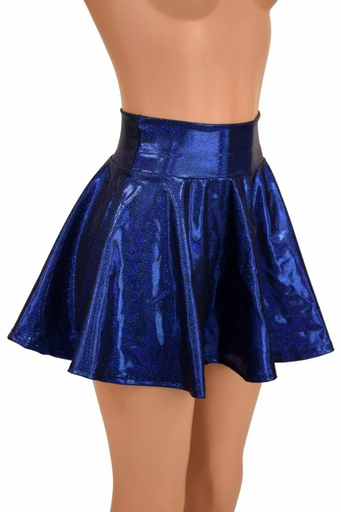 Blue Sparkly Jewel Mini Rave Skirt