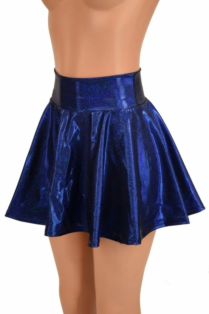 Blue Sparkly Jewel Mini Rave Skirt