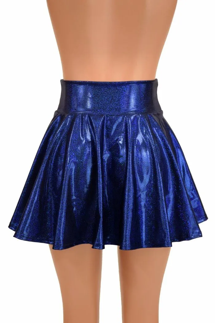 Blue Sparkly Jewel Mini Rave Skirt