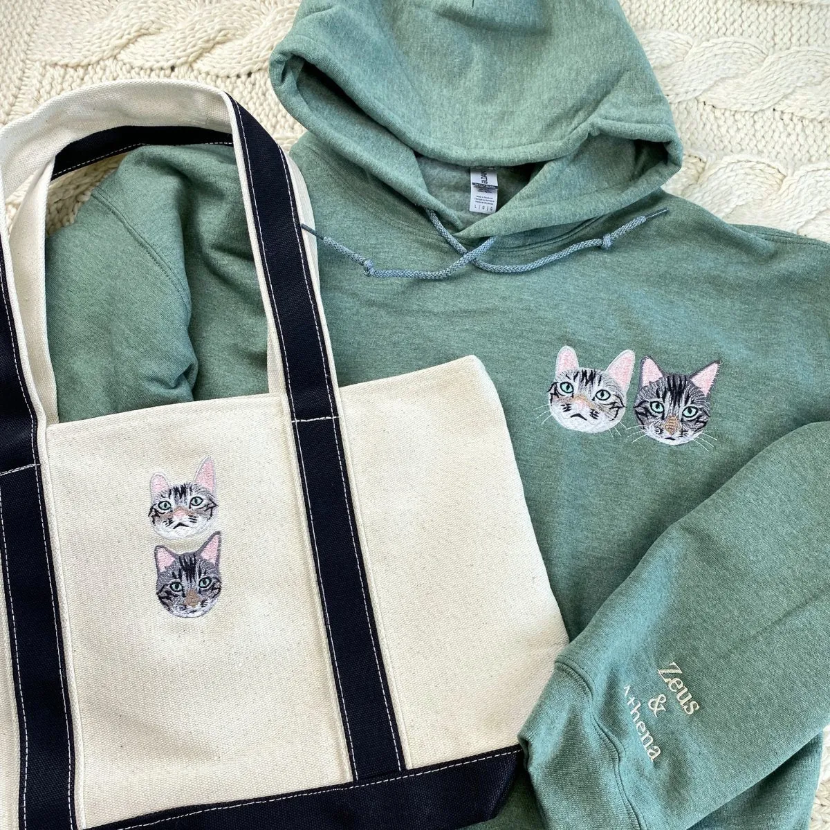 Cat Lover’s Essentials: Sweatshirt & Tote Bag Pair