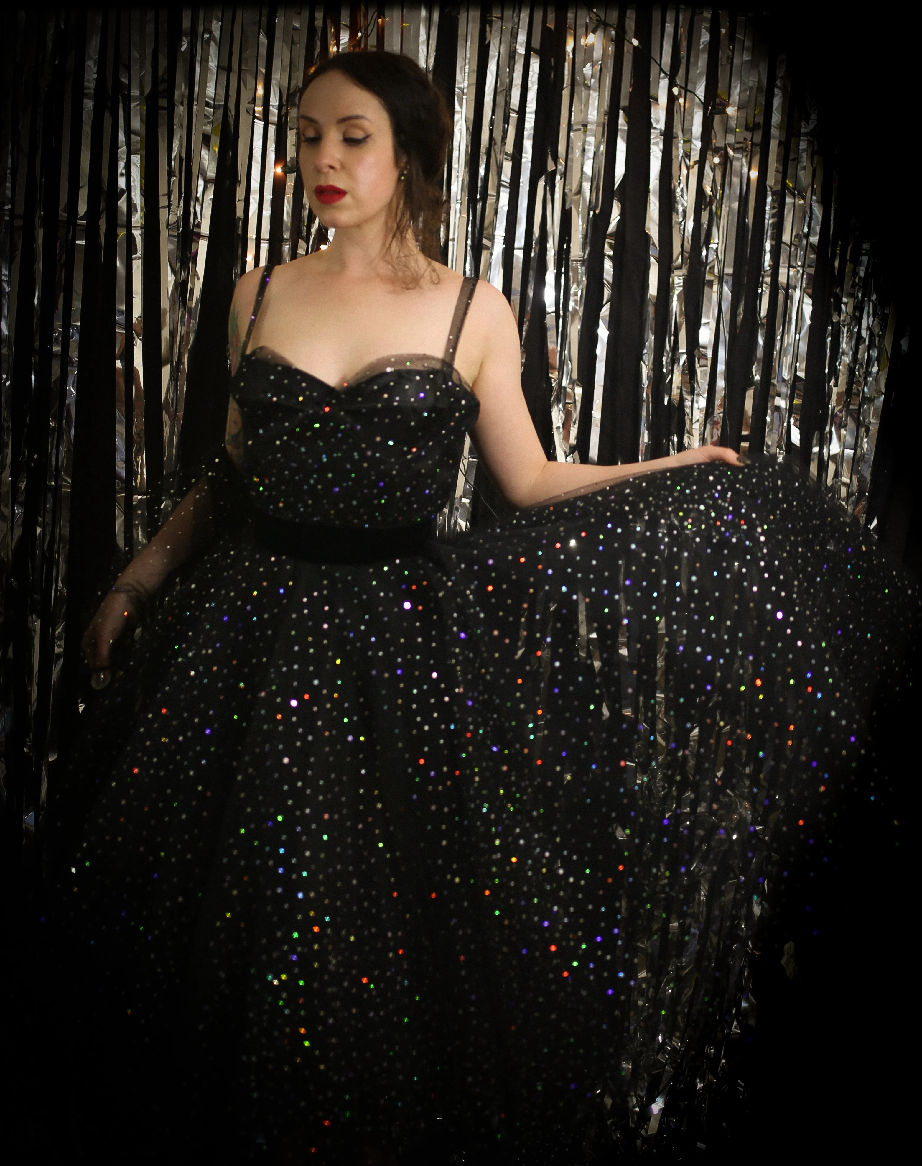 Cha Cha Black Disco Tulle Dress