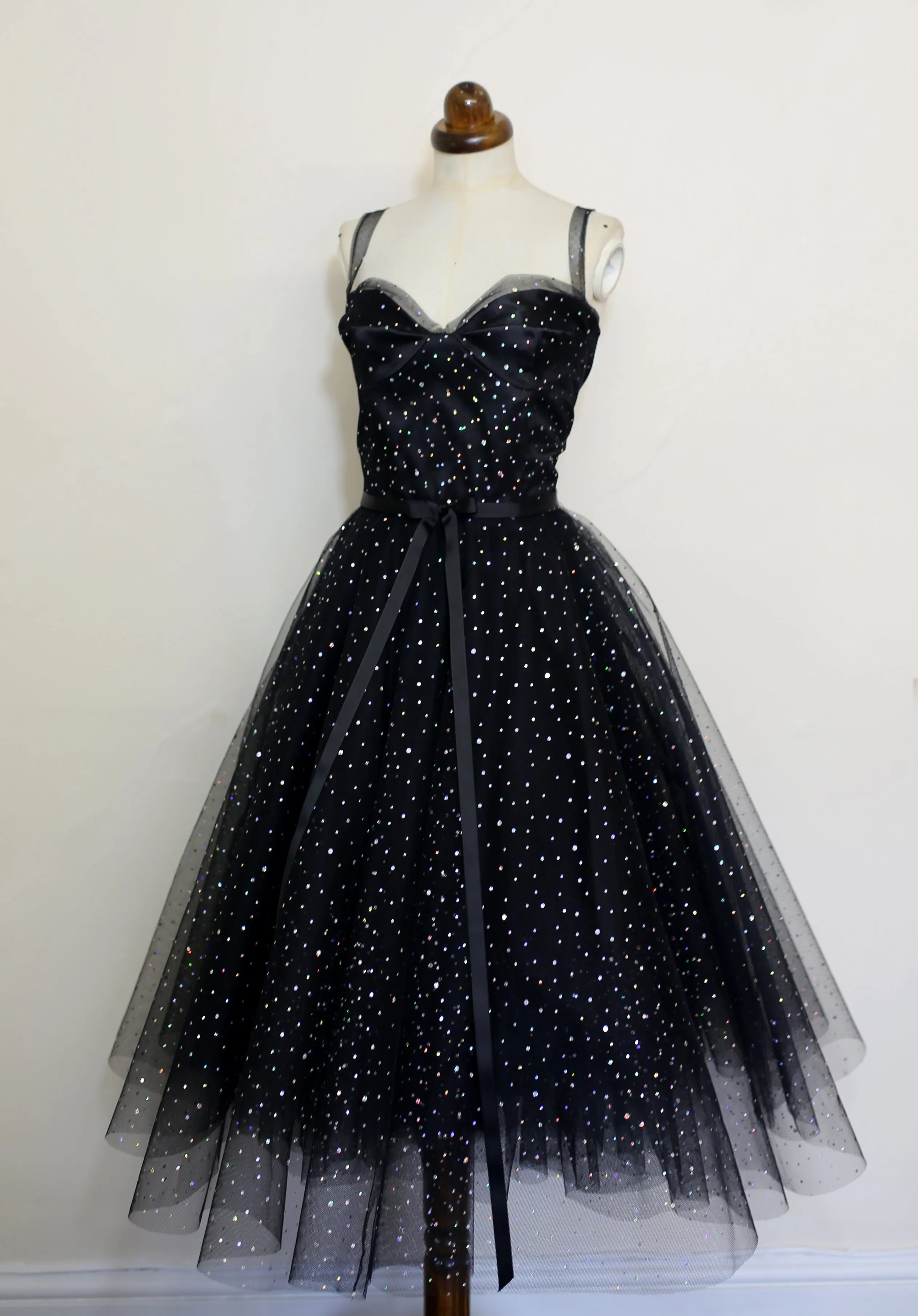 Cha Cha Black Disco Tulle Dress