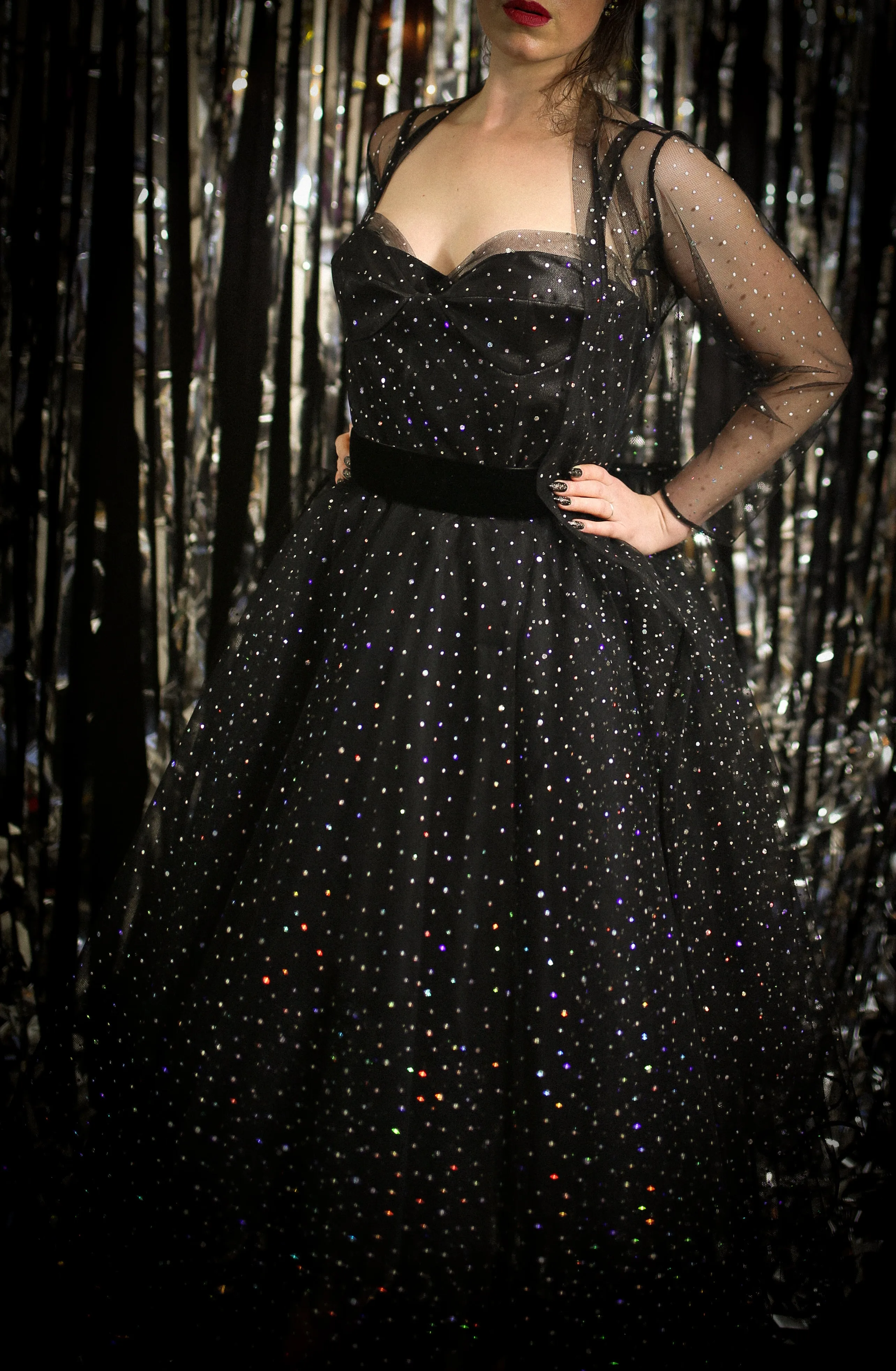 Cha Cha Black Disco Tulle Dress