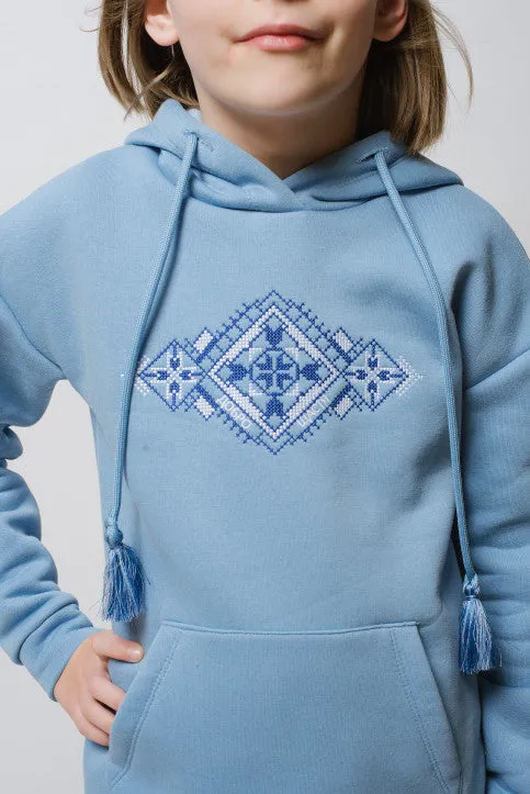 Children's Blue Hoodie "Etno"