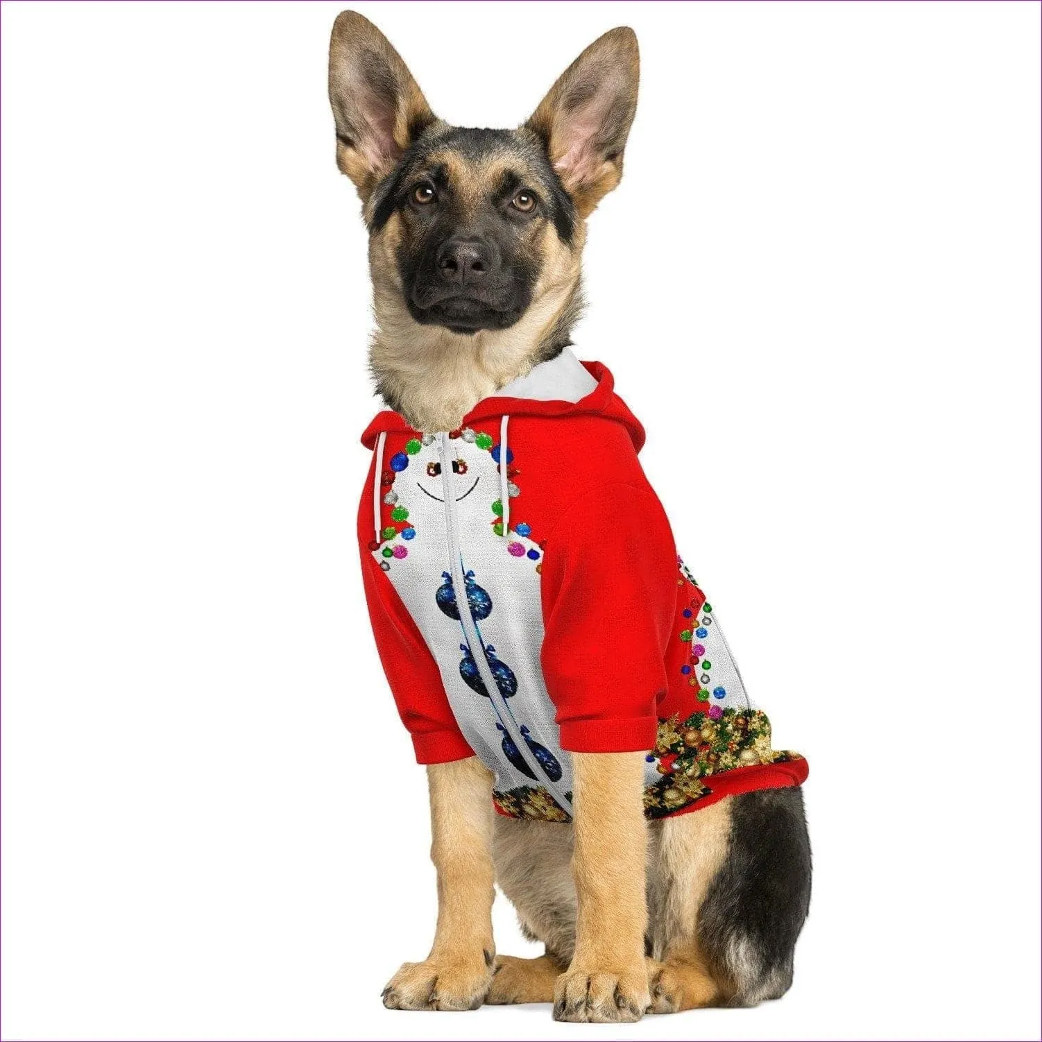 Christmas Lights Snowman Premium Dog Hoodie